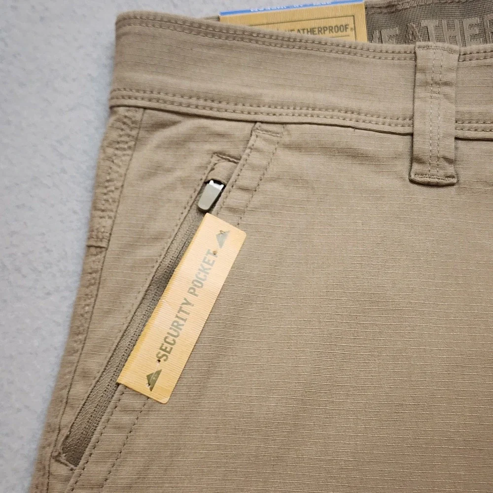 Weatherproof Men's Utility Shorts 38 NWT Khaki Stretch Ripstop 10